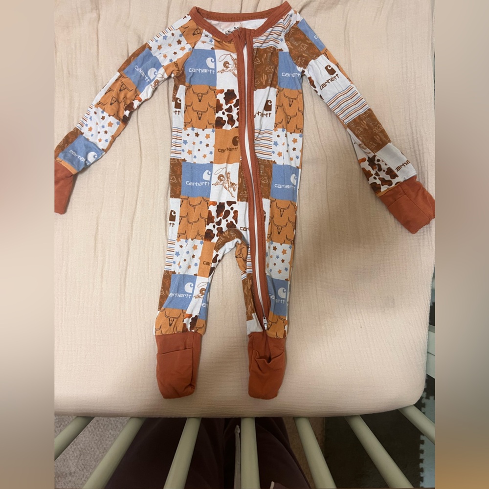 Carhartt unbranded bamboo Jammie 0-3 months